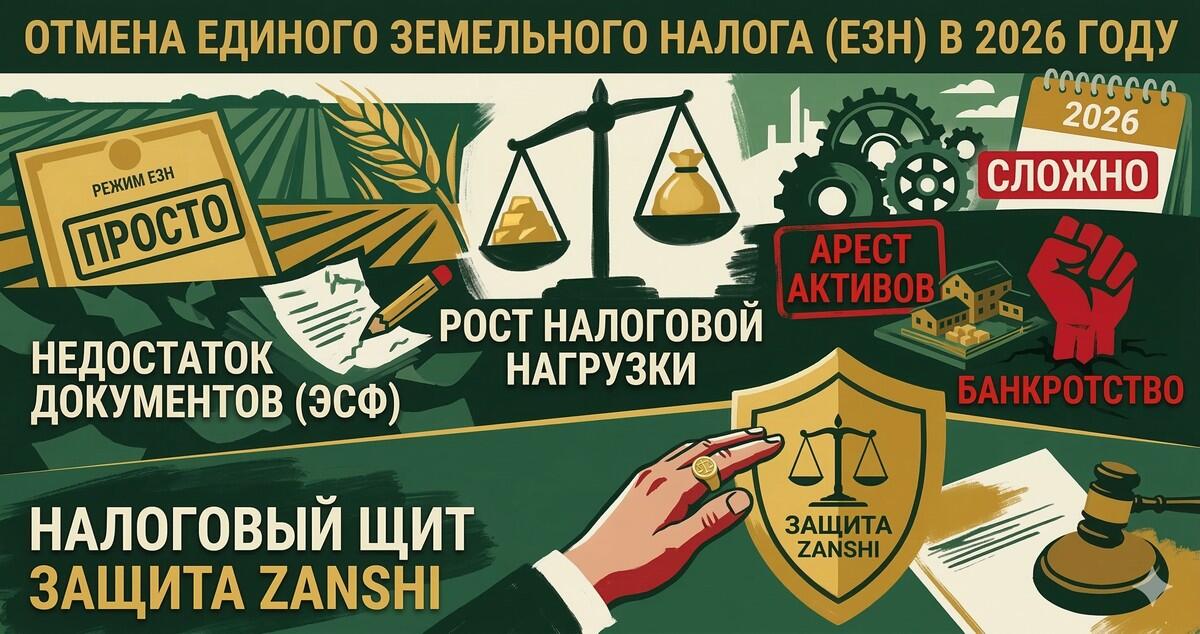 Отмена Единого земельного налога (ЕЗН) в 2026 году: почему счета 30% фермеров будут заблокированы и как выстроить налоговый щит